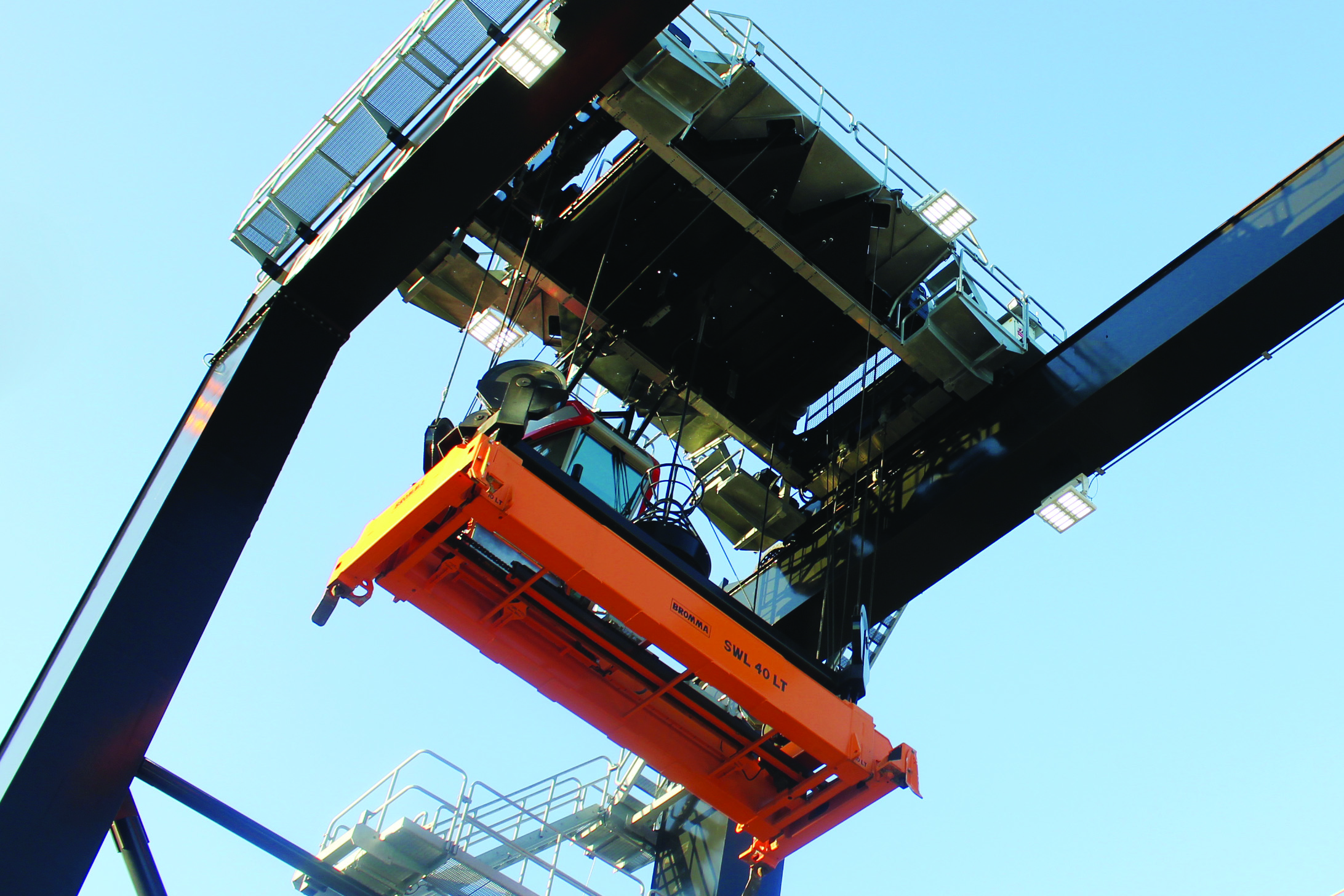 Phoenix ModCom Hi LED Floodlights on a crane